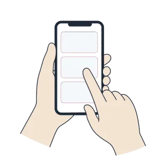 スマホをタップして回答するイメージ