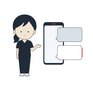 スマホでやり取りするイメージ