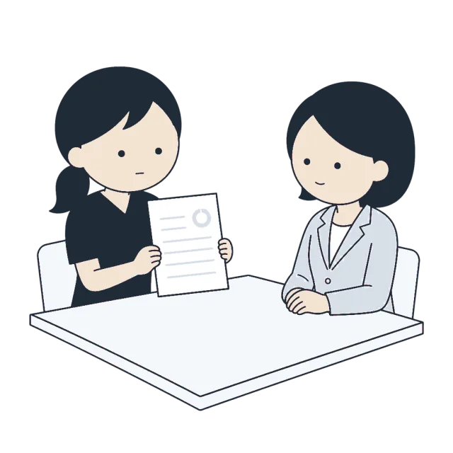面接でスキルシートを提示しているイメージ