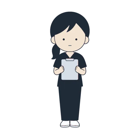 クリップボードを持つ新人視能訓練士のイメージ